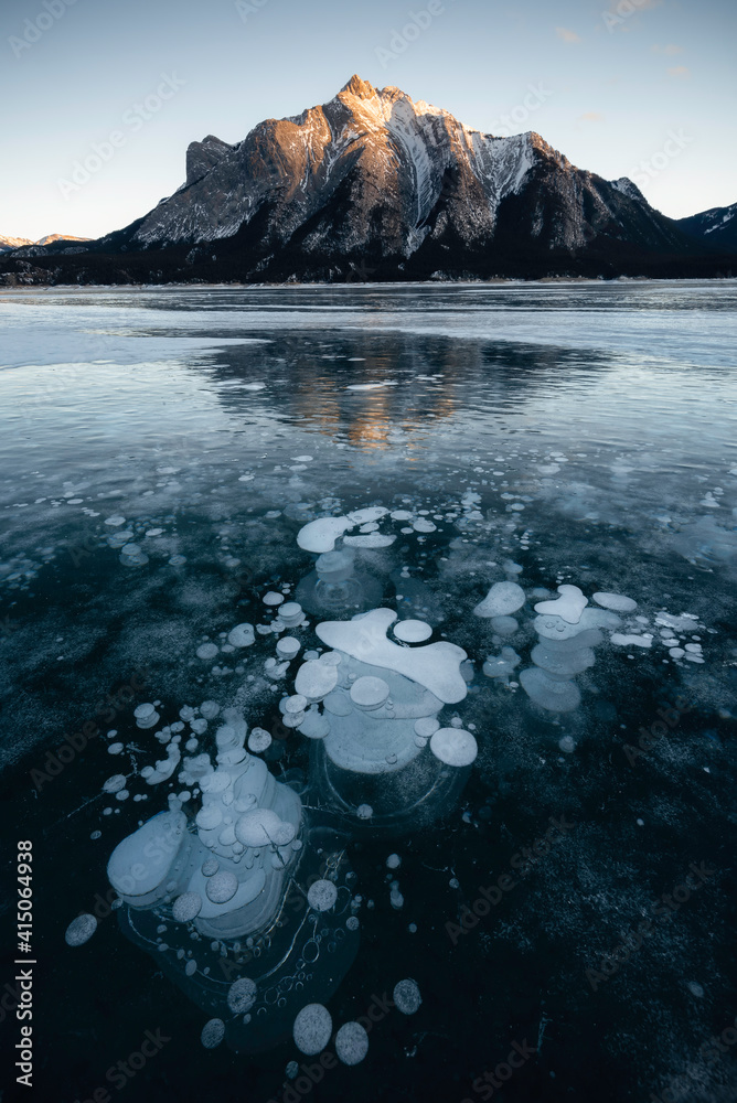 Mathane Ice The famous methane ice bubbles of Abraham Lake as the last of the days ...