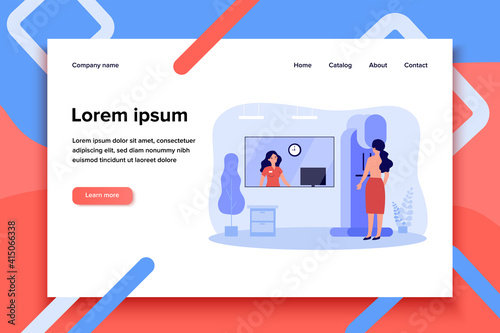 Woman doing breast examination in clinic flat vector illustration. Cartoon doctor taking mammogram on machine for cancer diagnostics. Mammography and technology concept