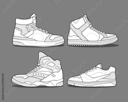 Sports basketball shoes design vector template