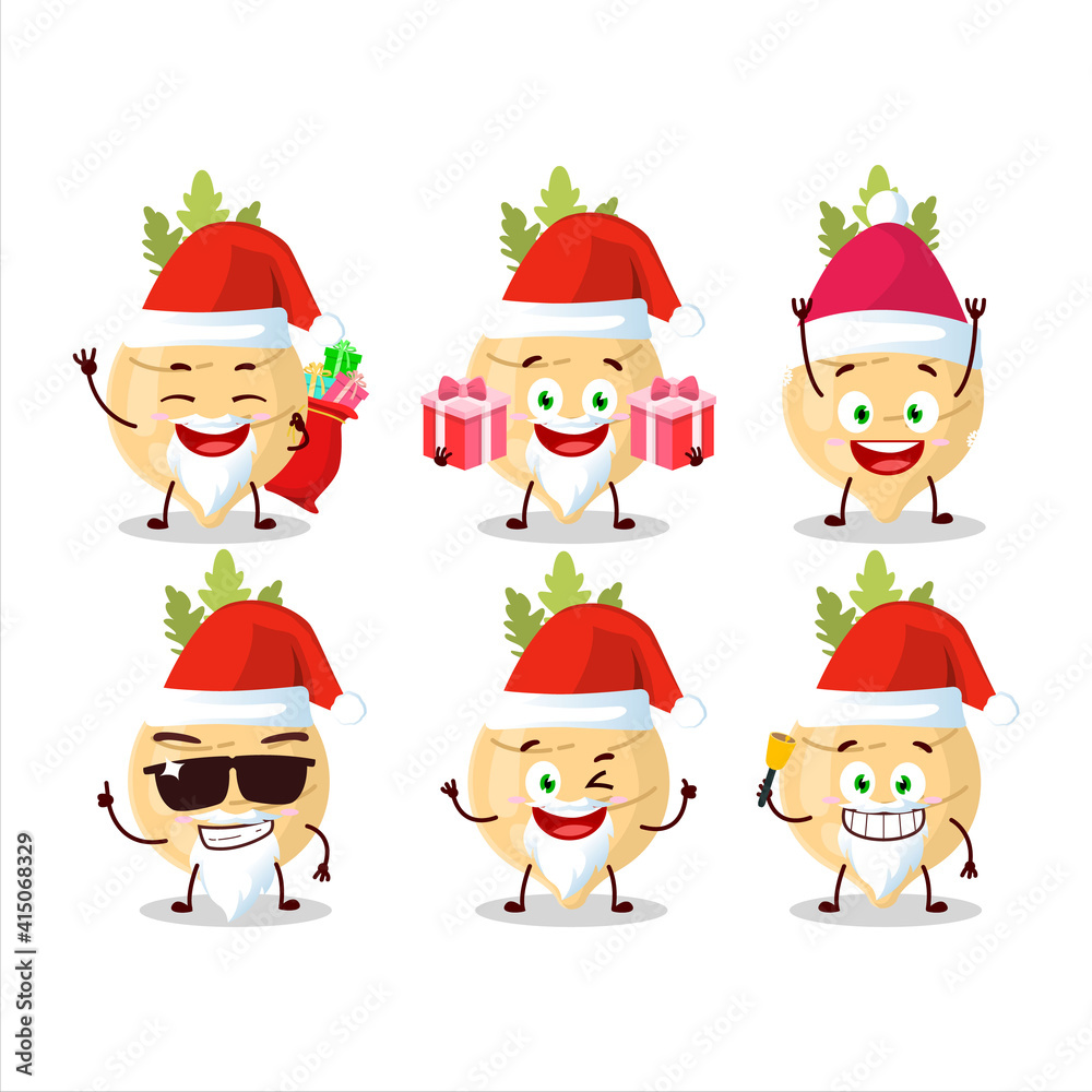 Santa Claus emoticons with radish cartoon character