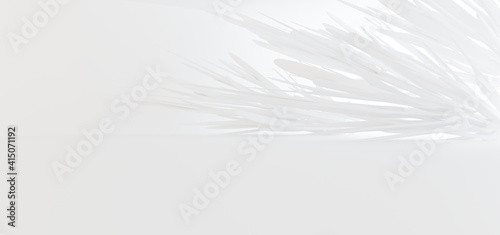 Obraz na płótnie Luxury white abstract architectural minimalistic background. Contemporary showroom. Modern exhibition stand. Empty gallery. Backlight. Polygonal Graphic Design. 3D illustration and rendering. w salonie