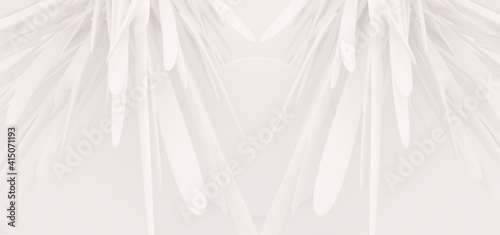 Obraz na płótnie Luxury white abstract architectural minimalistic background. Contemporary showroom. Modern exhibition stand. Empty gallery. Backlight. Polygonal Graphic Design. 3D illustration and rendering. w salonie