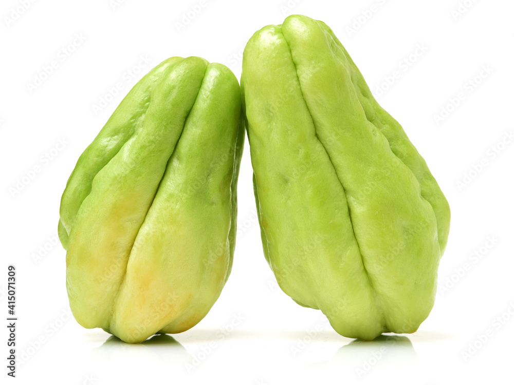 Chayote on a white background Chayote on a white background