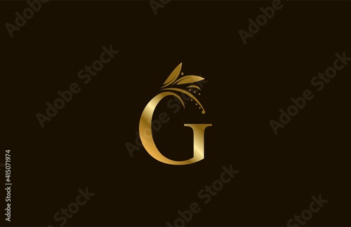 Golden Monogram Flourishes Letter G Logo Manual Elegant Minimalism