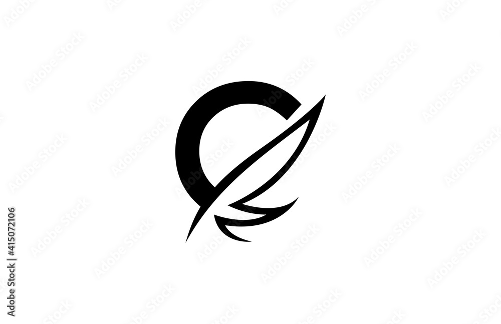 Initial C Linked Sharp Shape Wings Vector Logo