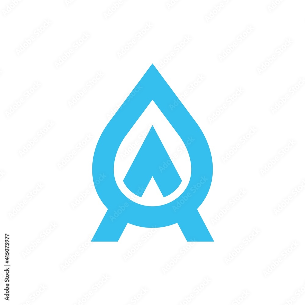 Letter A Logo Template with Droplet concept Letter A Logo Template with Droplet concept