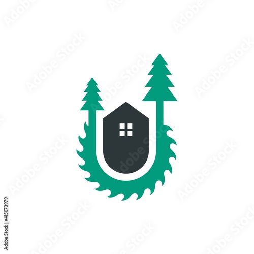 Woodworking logo design template