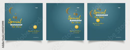 special ramadan iftar menu social media instagram post template.