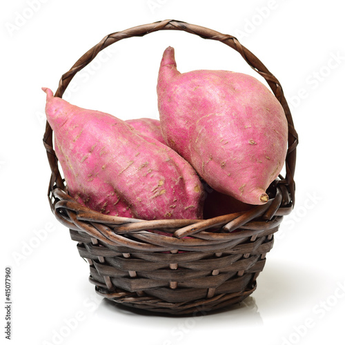 sweet potato on the white background photo