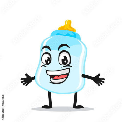 vector illustration of pacifier mascot or character with nice hand