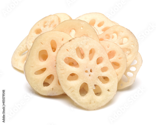 Lotus root on the white background