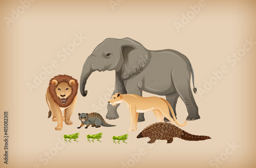 Group of wild animal on background © blueringmedia