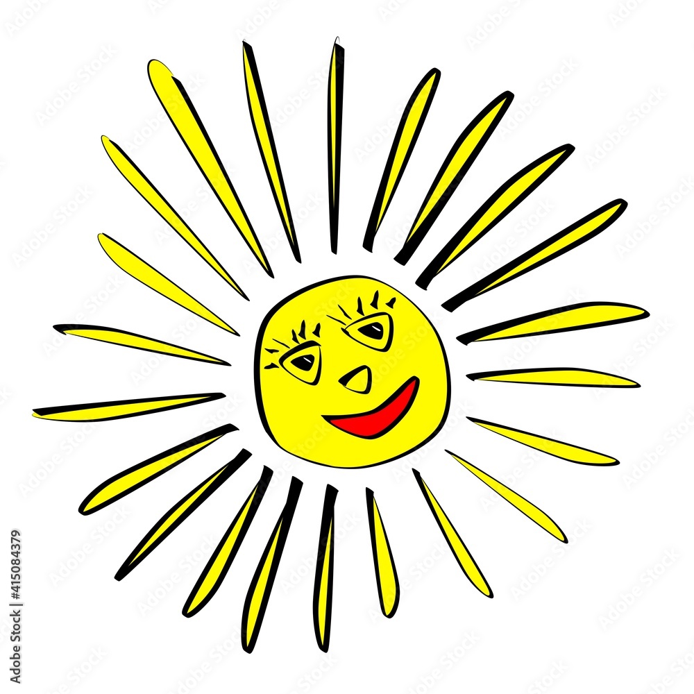 Icon of Sunny weather. Illustration of the logo element. the design of the symbol of the Sunny weather. The concept of solar weather.