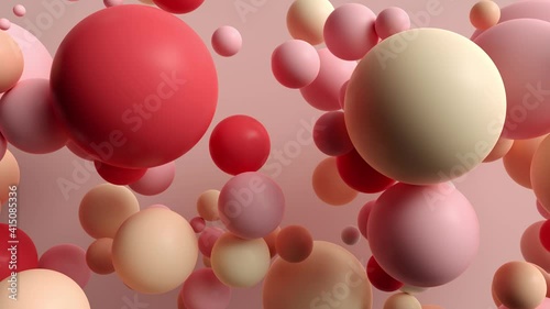 3d render of bright colorful spheres. Positive and fun background. Clean and bright lighting. Movement animation.