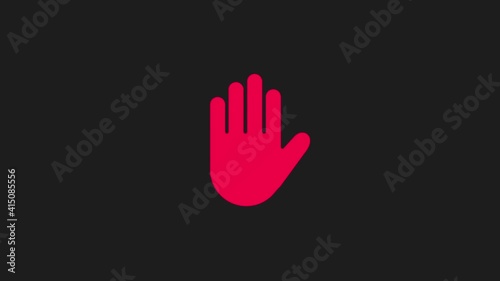 stop hand sign animation