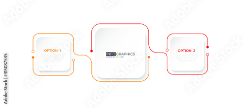 Infographic vector illustration Thin Line Connection on orange theme chart origami paper color info-graphic template for diagram presentation chart and business concept with element options
