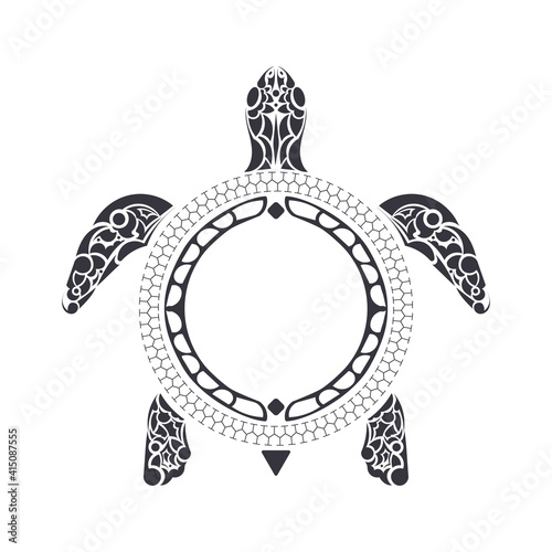 Tribal Polynesian turtle pattern. Maori and Polynesian culture pattern. Isolated. Vector