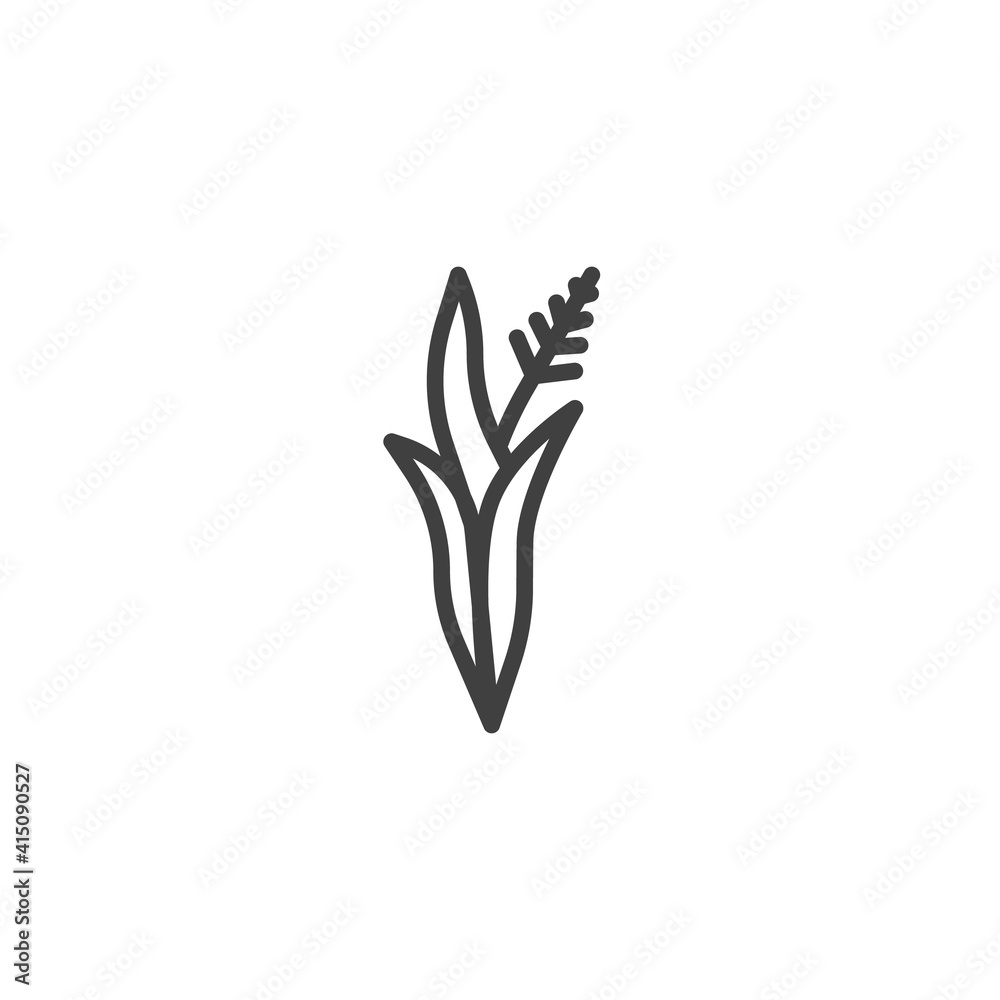 Lavender herb line icon. linear style sign for mobile concept and web design. Lavender flower outline vector icon. Symbol, logo illustration. Vector graphics Lavender herb line icon. linear style sign for mobile concept and web design. Lavender flower outline vector icon. Symbol, logo illustration. Vector graphics