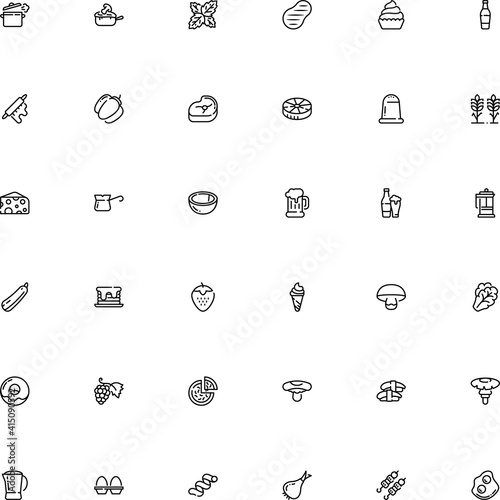 icon vector icon set such as: bunch, skewer, coco, retro, pork, carbohydrate, shashlik, grain, foam, boiled, ear, colorful, shrimp, julienne with mushroom, russula, branch, asian, tree, squash