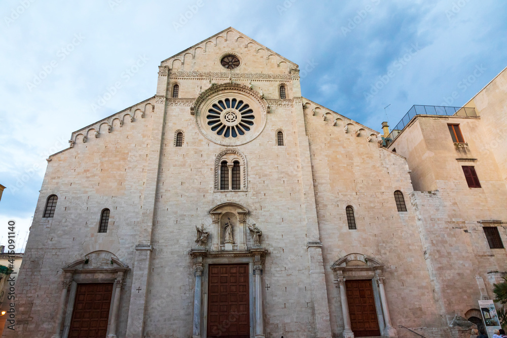 Italy, Apulia, Metropolitan City of Bari, Bari. Facade of Cathedral of San Sabino.