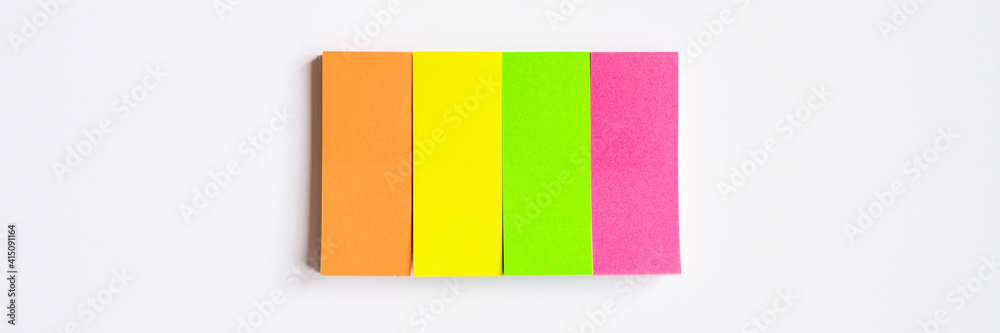 Colorful stationery. Multicolored sticker on white background. banner