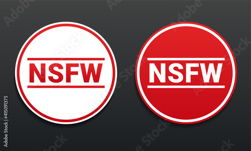 NSFW sign. Not safe for work. Censorship sign. Illustration vector