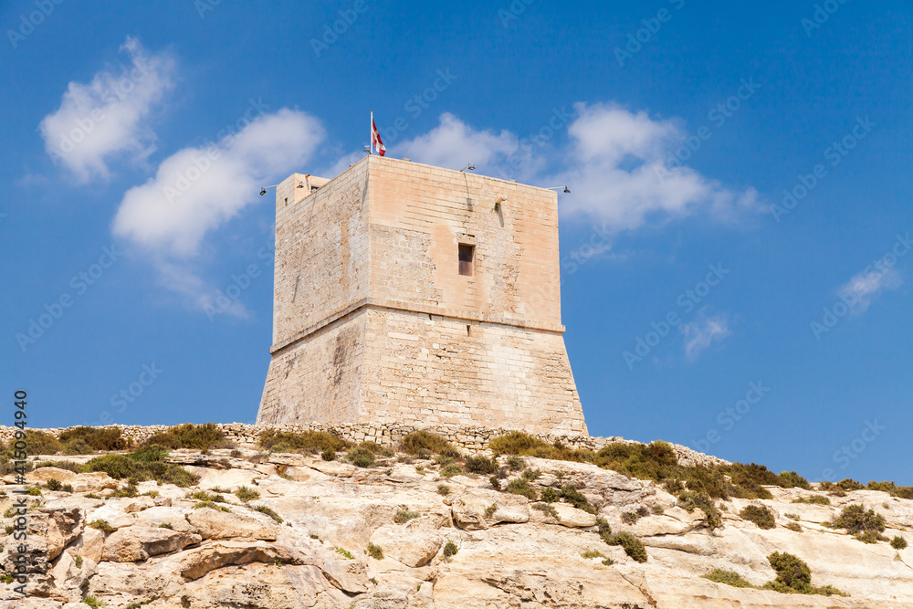 Mgarr ix-Xini, the largest of the coastal watchtowers of Malta Mgarr ix-Xini, the largest of the coastal watchtowers of Malta