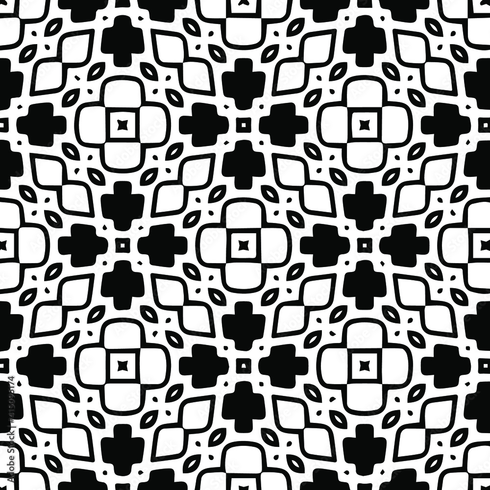 Geometric vector pattern with triangular elements. Seamless abstract ornament for wallpapers and backgrounds. Black and white colors. Geometric vector pattern with triangular elements. Seamless abstract ornament for wallpapers and backgrounds. Black and white colors.