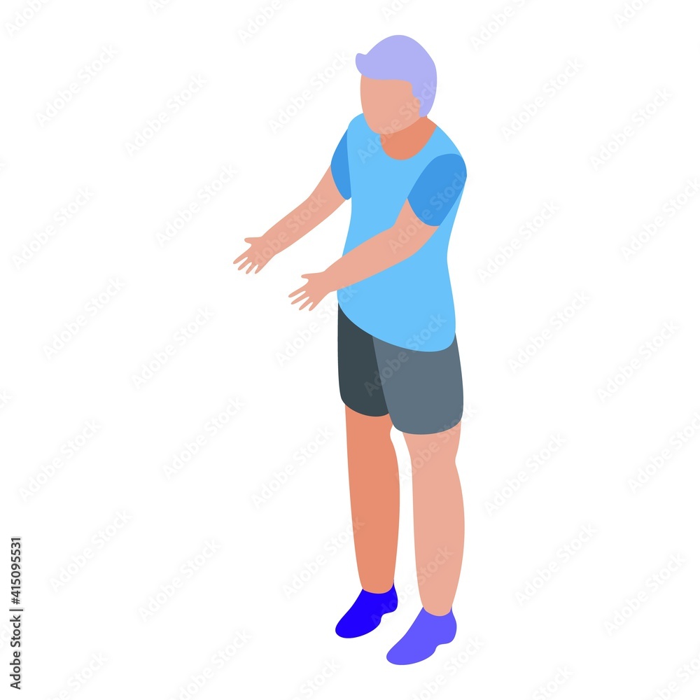 Morning physical training icon. Isometric of morning physical training vector icon for web design isolated on white background Morning physical training icon. Isometric of morning physical training vector icon for web design isolated on white background