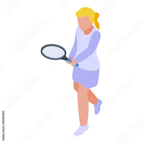 Tennis sport activity icon. Isometric of tennis sport activity vector icon for web design isolated on white background