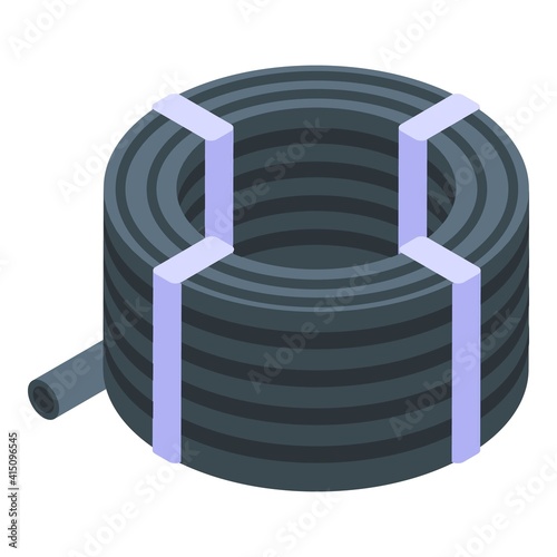 Plastic pipe roll icon. Isometric of plastic pipe roll vector icon for web design isolated on white background