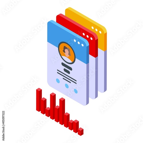 Customer database profiles icon. Isometric of customer database profiles vector icon for web design isolated on white background