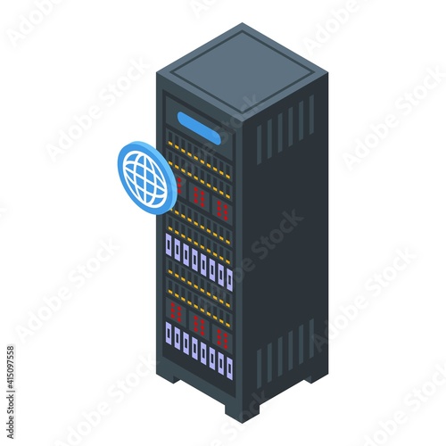 Customer database server stand icon. Isometric of customer database server stand vector icon for web design isolated on white background