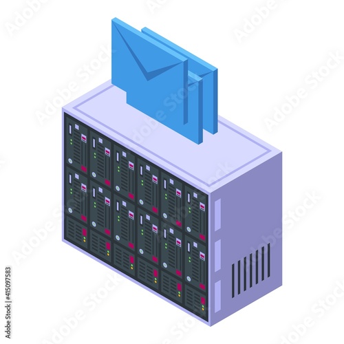 Customer database equipment icon. Isometric of customer database equipment vector icon for web design isolated on white background
