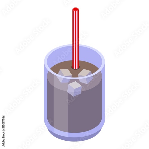 Iced cocoa icon. Isometric of iced cocoa vector icon for web design isolated on white background