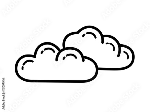 Clouds icon isolated on white background.