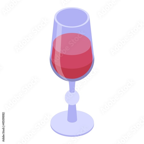 Glass of wine icon. Isometric of glass of wine vector icon for web design isolated on white background