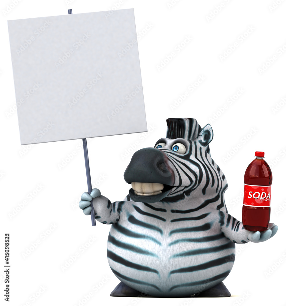 Fototapeta premium Fun zebra - 3D Illustration
