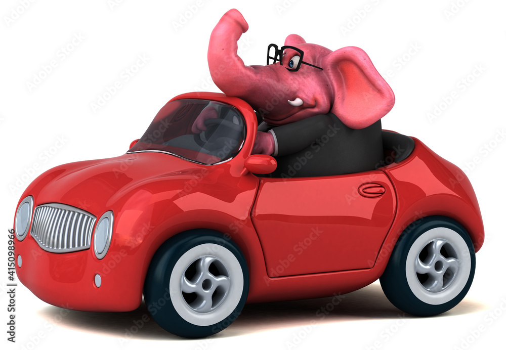 Fun elephant - 3D Illustration Fun elephant - 3D Illustration