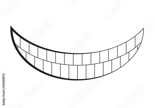 Icono negro de una sonrisa enseñando los dientes.