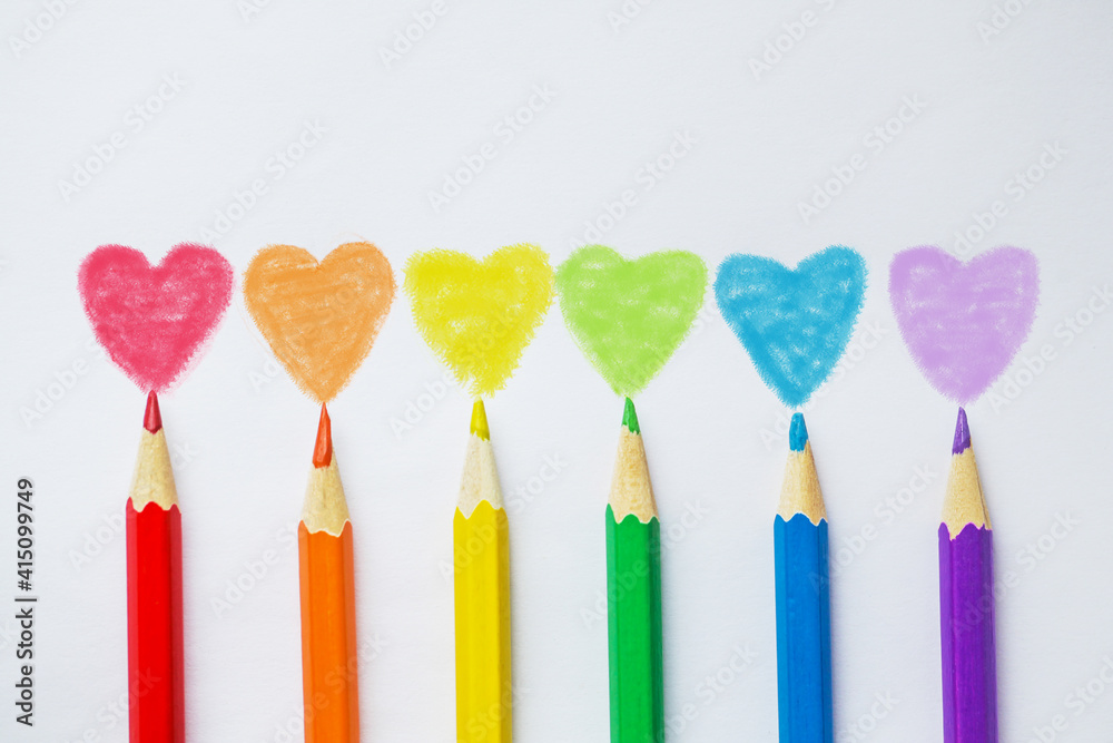 Symbol Heart Rainbow. LGBT. Pride Month. Lesbian Gay Bisexual Transgender. Love, human rights, tolerance.