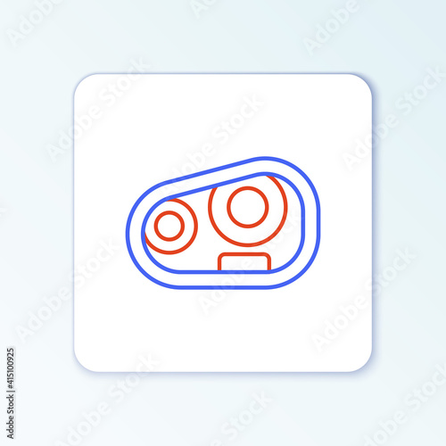 Line Car headlight icon isolated on white background. Colorful outline concept. Vector.