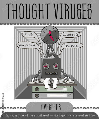 concept of thoughts of viruses overseer