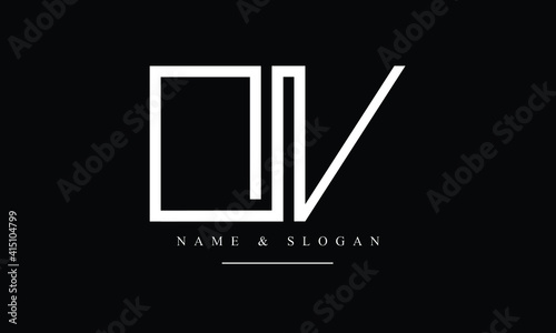 OV, VO, O, V abstract letters logo monogram