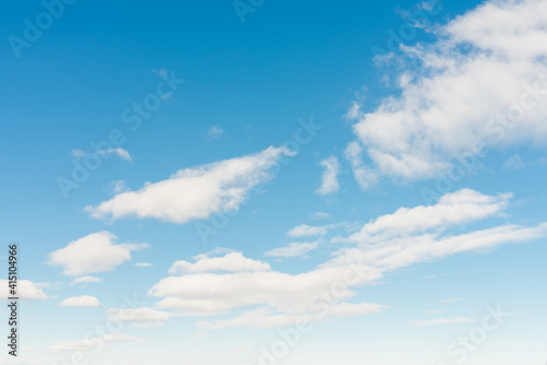 White clouds in blue sky.Winter clouds blue heaven background.