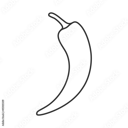Hot Chili line icon design isolated.