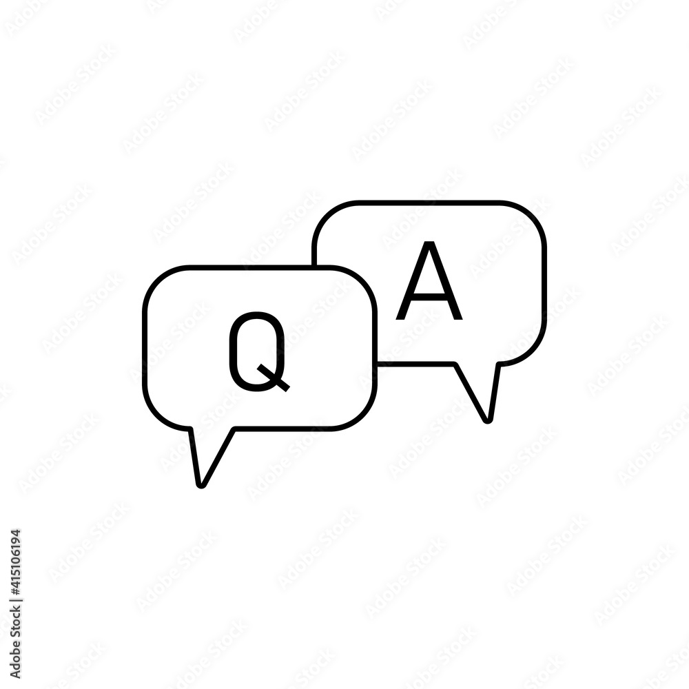 Fototapeta Questions and answers speech bubble icon. Faq chat