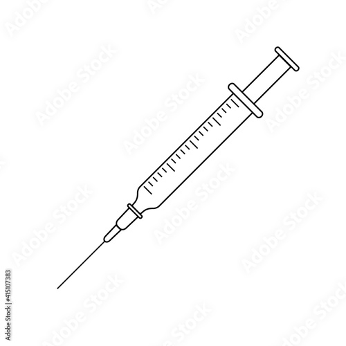 Syringe with needle, Vaccine injection icon