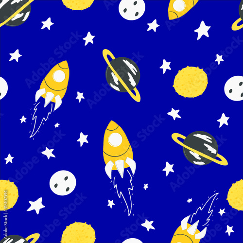 seamless pattern with space pattern cosmos