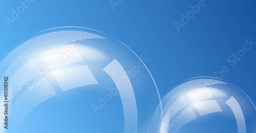 Abstract soap ball on a blue background